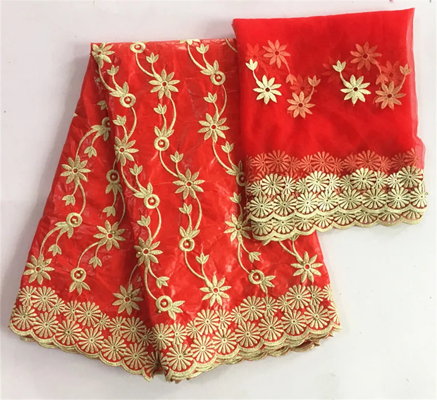 as picture Красная кружевная ткань africain bazin riche getzner brode торговля guinea brocade Ткань bazin riche ткань 5+ 2 ярдов/партия TA-29 - Цвет: as picture