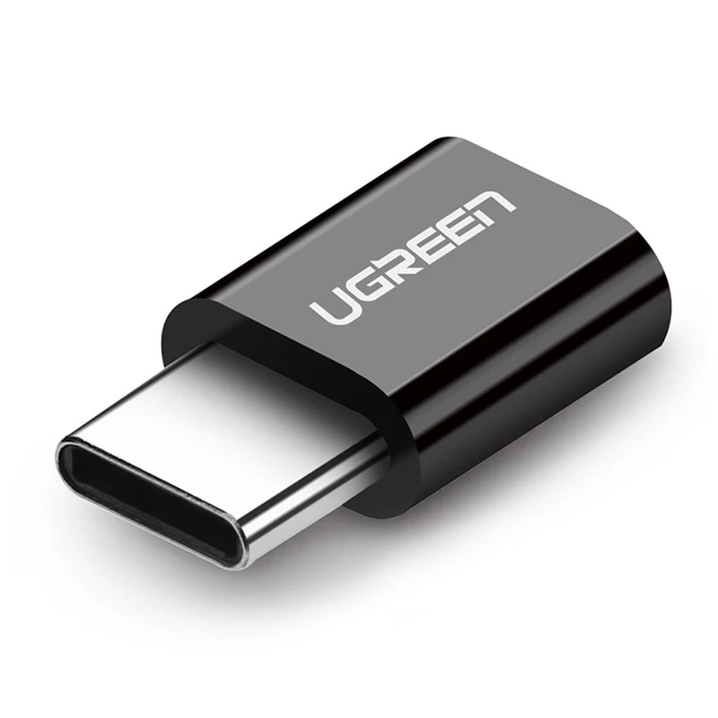 Ugreen micro usb к type c адаптер зарядный кабель конвертер для samsung s9 huawei xiaomi зарядное устройство usb c otg адаптер телефона Android - Цвет: ABS mini black