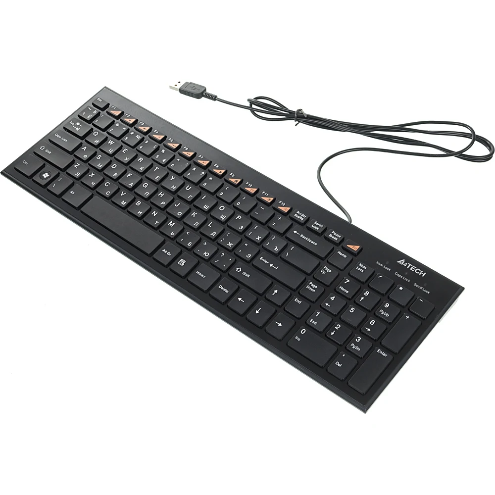 Клавиатура A4 KX-100 черный USB slim Multimedia