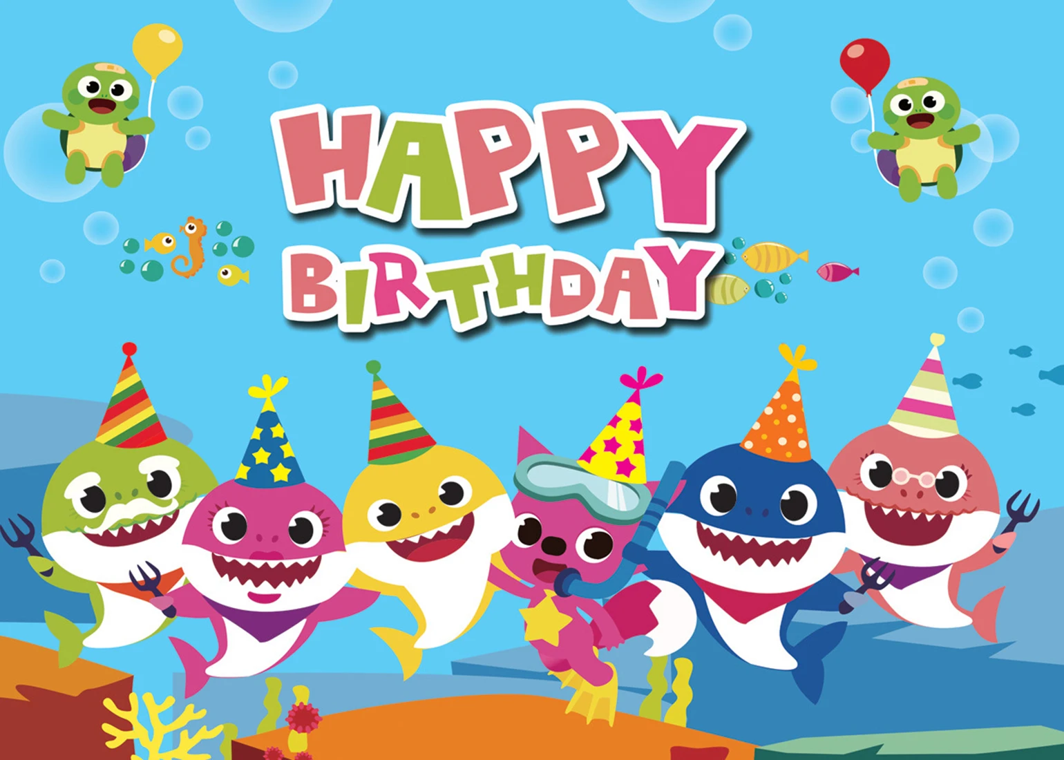 

Children Birthday Party Photography Background Fish Sea Decoration Photo Studio Backdrops