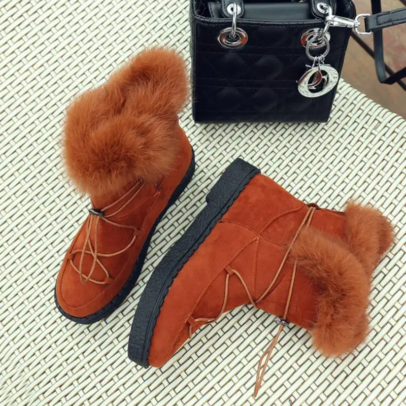 REAVE CAT/женские зимние ботинки; зимние ботинки с натуральным кроличьим мехом; ботильоны на платформе; теплая плюшевая обувь на плоской подошве с круглым носком