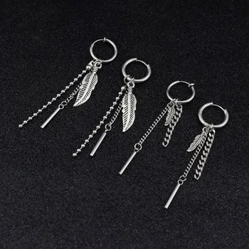 

Kpop Jimin dangle earring stainless steel Leaf tassel the same style as Bangtan Jimin Fashion kpop bangtan for fans gift