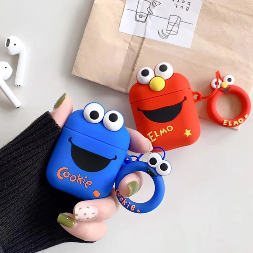 Для AirPods чехол милый мультфильм защитный чехол с петлей для Airpods беспроводные наушники чехол для Air pods аксессуары чехол для наушников
