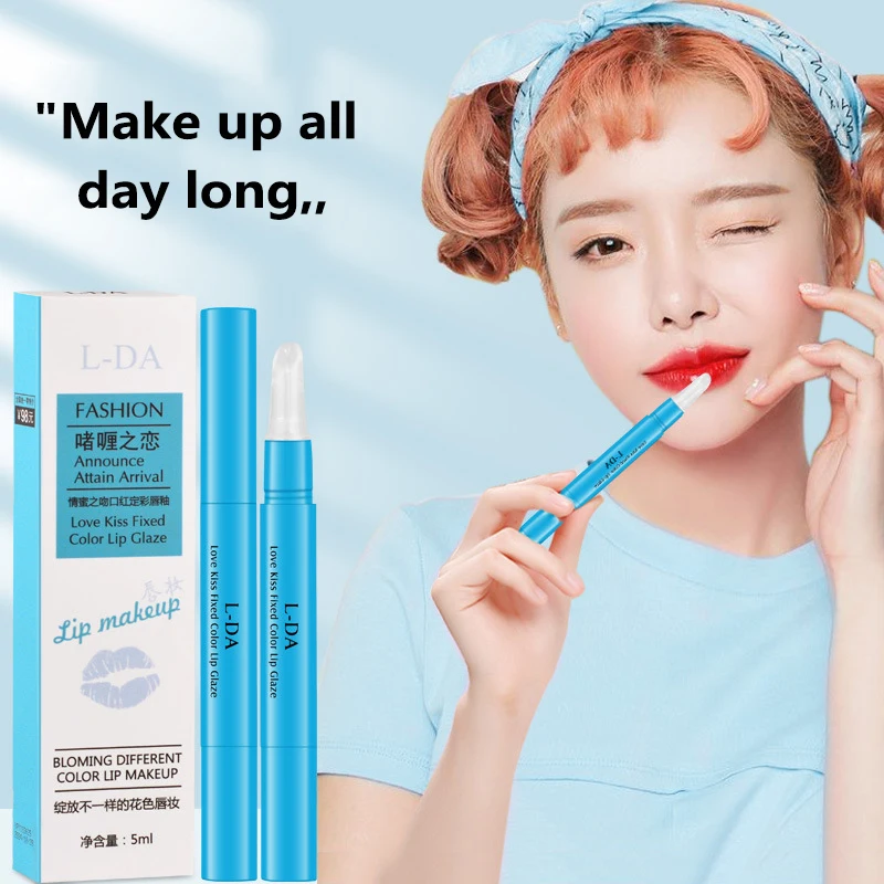 Raincoat Lipstick Lip Glaze Translucent Waterproof Lasting Lipstick Fixative Gel Lips Color