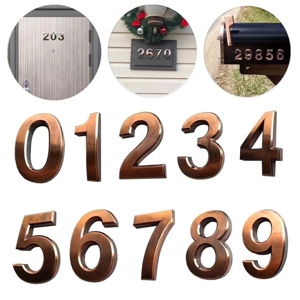 

10Pcs 0 to 9 Self Adhesive Door House Numbers Address Plaques for Residence Mailbox Signs VJ-Drop