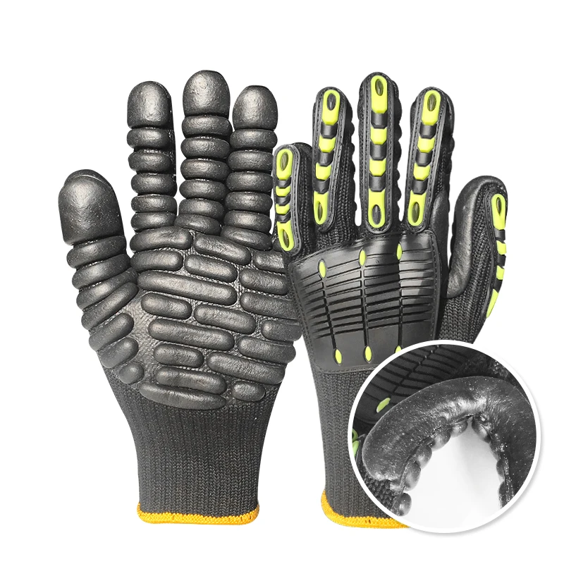Anti Vibration Anti Impact Shockproof Reducing Work Glove For Drilling