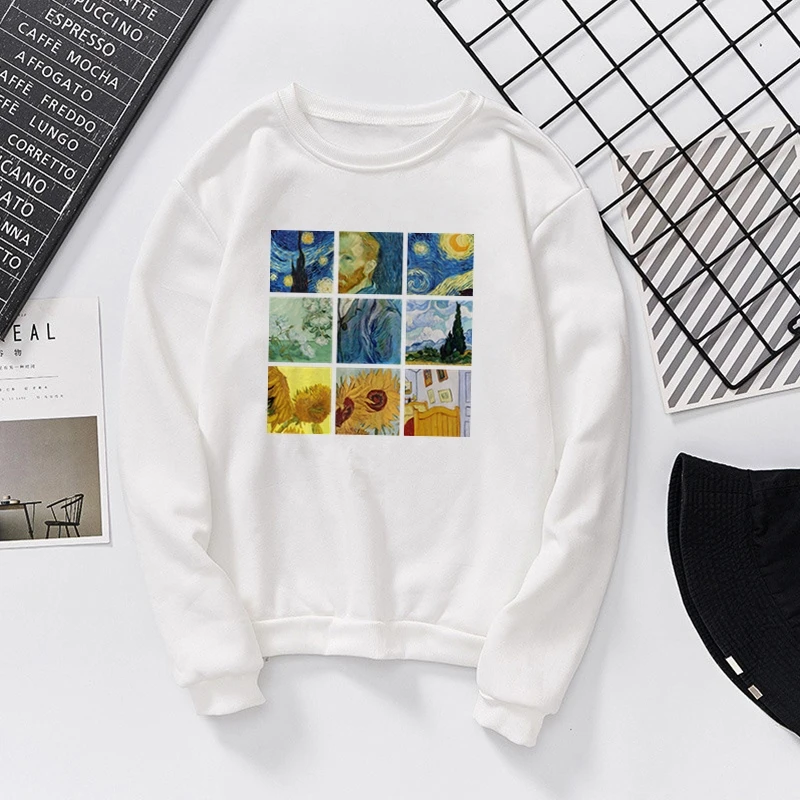 Женская толстовка Ван Гога Повседневная Толстовка с принтом в клетку рисунком