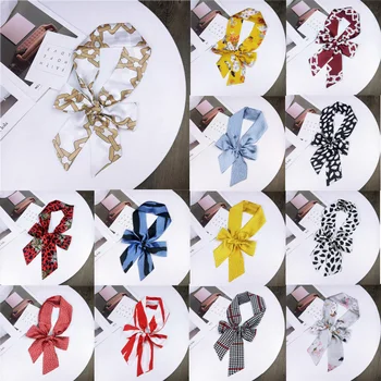 

Korean Style Chic Small Silk Dot Scarf Satin Long Neckerchief Head Neck Wrap Ribbon Bowknot Scarves Women Fashion Accessories