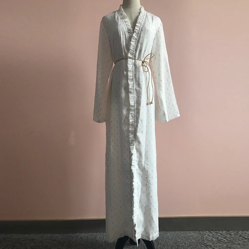 white cardigan Кафтан Дубай абайя белый кимоно кардиган турецкий исламский хиджаб мусульманское платье одежда для женщин Кафтан jilbabe Robe Musulmane Femme Giyim - Цвет: white cardigan