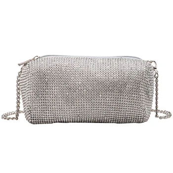 

New Fashion Rhinestone Banquet Messenger Bag Foreign Style Texture Chain Shoulder Bag