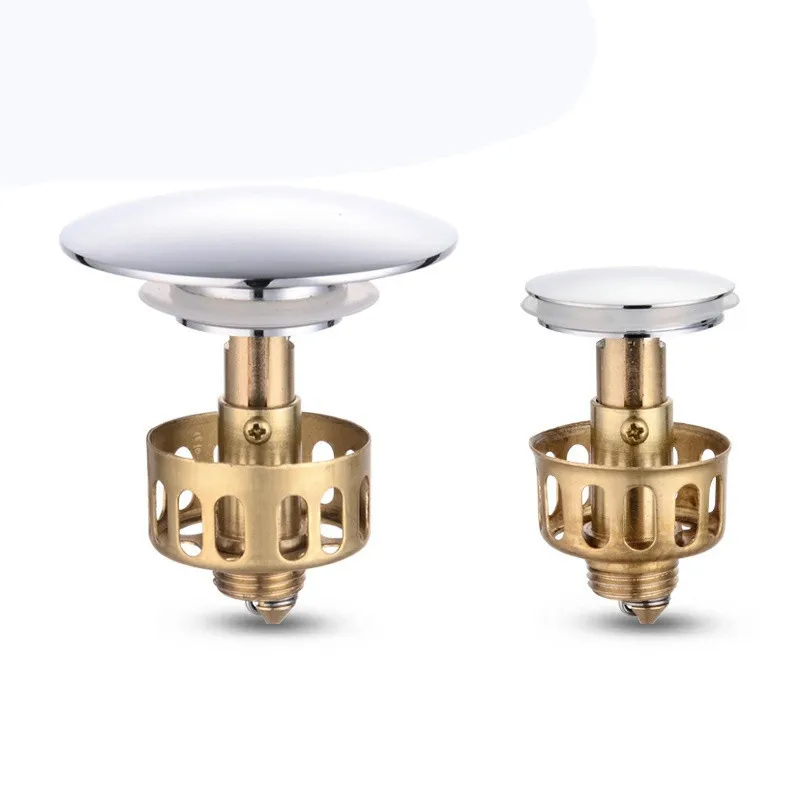 Shower Floor Drain All-copper bounce cover filter kitchen sink wash basin stopper Bathroom Trap Hair Catcher Basin Hardware bathroom accessories