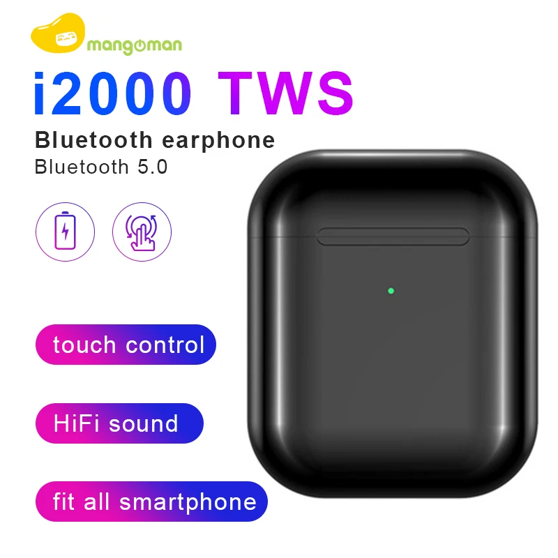 Mangoman i100000 TWS гарнитура 1:1 копия Earbus беспроводные Bluetooth наушники pk w1 h1 1536u чип i500 i10000 i20000 i90000 pro TWS - Цвет: i2000 black