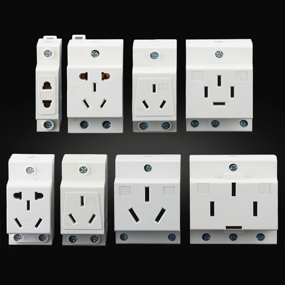 1 шт. 2P 3P 4P 5Pin разъем 35 мм на din-рейке AC Power AC30 модульная розетка 10-16A 250в-440 в