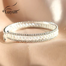 Luyun ювелирный браслет с жемчугом на руку роскошный женский браслет из нержавеющей стали браслет дружбы Бохо ручная цепочка