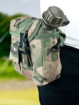 

Water Bottle Aluminum Camouflage Bag Water Bottle Canteen Kettle With Quart Cup For Outdoor Hiking Camping Equipment