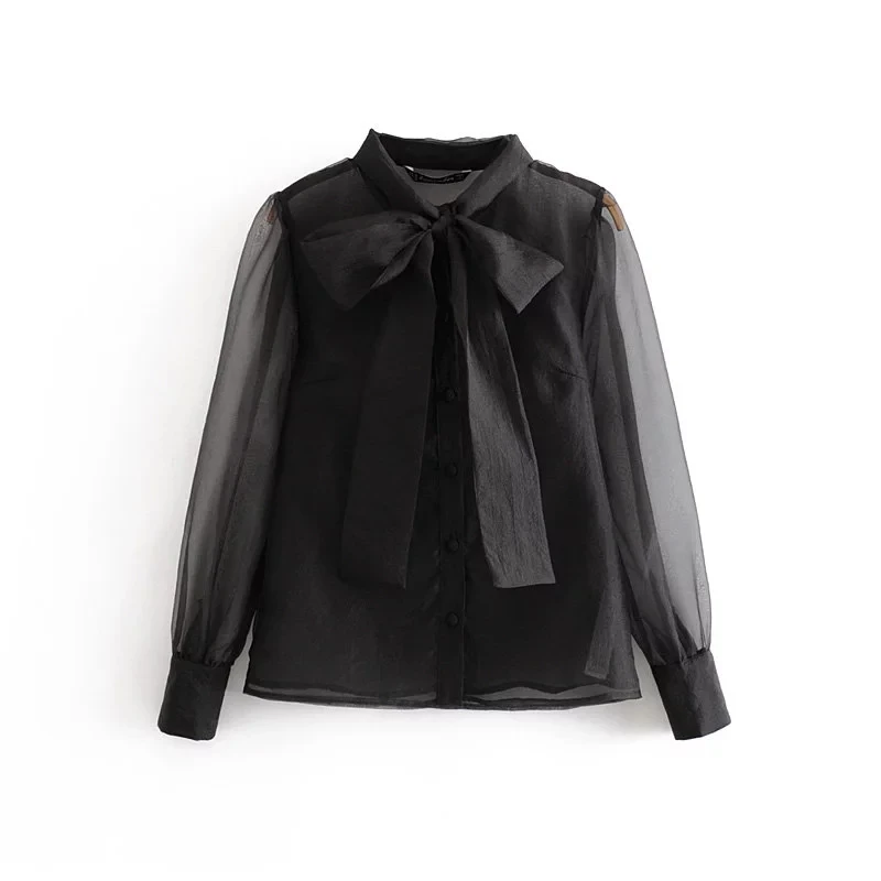 Увядшие английские стильные индивидуальные марлевые блузки с бантом mujer de moda кимоно рубашки женские топы футболки размера плюс - Цвет: Черный