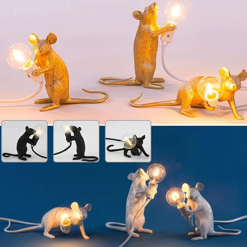 

Seletti Morden Mouse Desk Lamp LED Bedside Table Lamp For Home Bedroom Decoration Art deco Rat Night Lights EU/AU/US/UK Plug D30