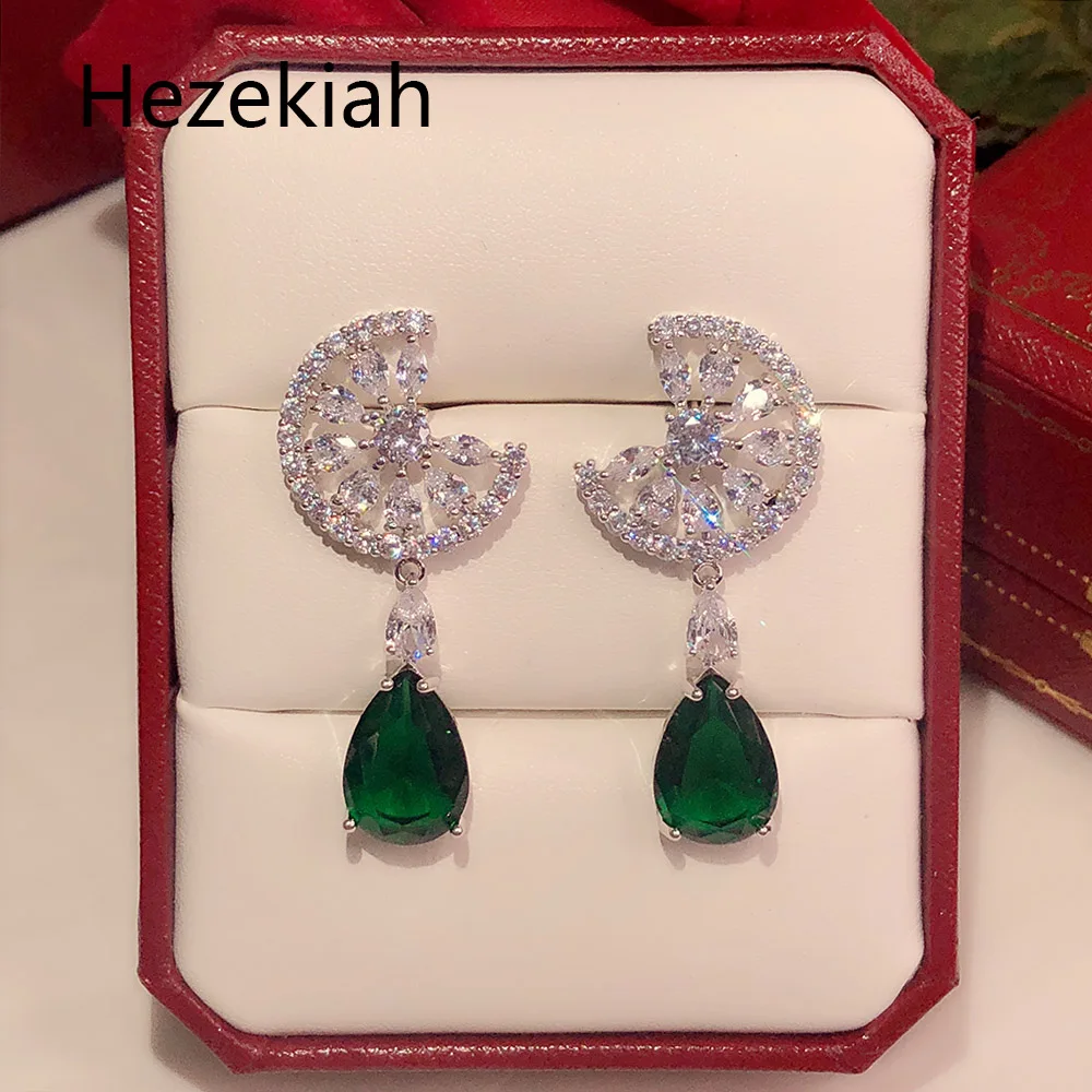 Hezekiah S925 серебряные серьги,, Индивидуальные Зеленые женские серьги для танцев, вечерние серьги высшего качества для женщин