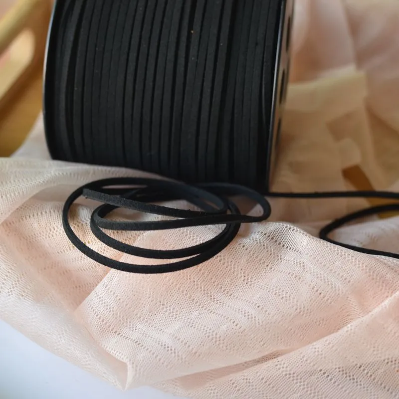 30m Deerskin Double-faced Suede Skirt String Woven Necklace Rope Leather Rope Clothing materials 0.3cm