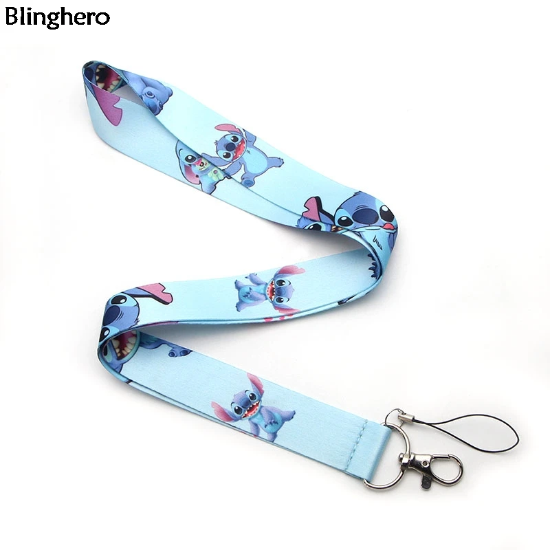 1 шт. Blinghero мультфильм стежка шнурок для ключей телефон милый животное шеи ремень ID значок меховой брелок для телефона шнурок повесить веревку BH0231