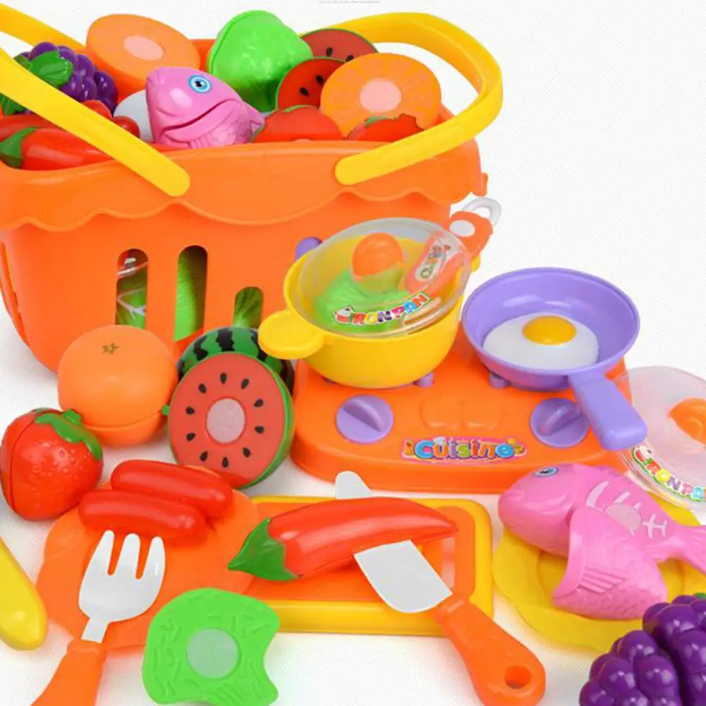 

Vivid Color Fruits Vegetable Educational Play House Cut Toy for Kids Parent-Child Interactive Game