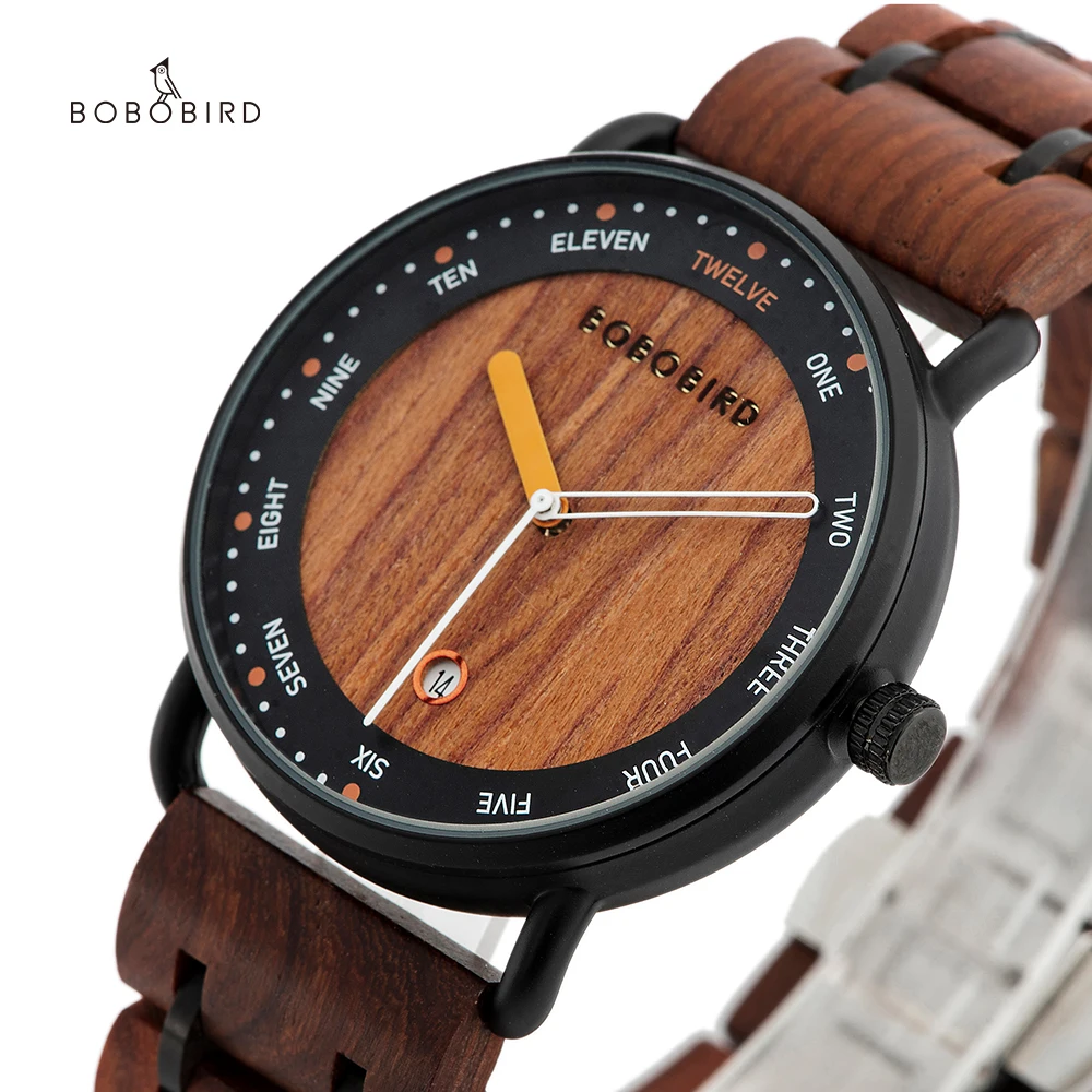 BOBO BIRD Wood Men's Watch Top Brand Luxury Wristwatches Wooden Gift Box Man Clock Fashion Dropshipping relojes para hombre