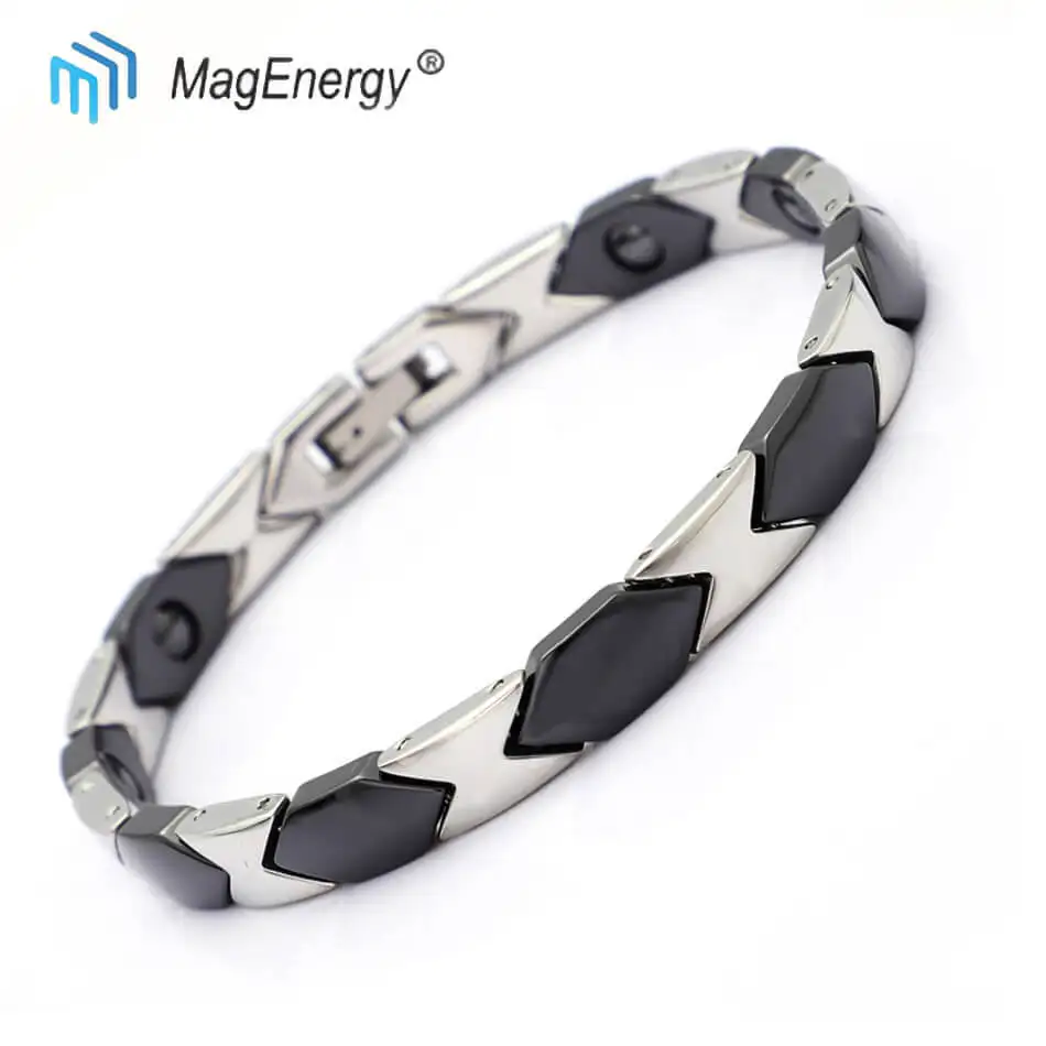 MagEnergy черный здоровья керамические браслеты био магнитный браслет/браслет для мужчин и женщин модные исцеляющие ювелирные изделия