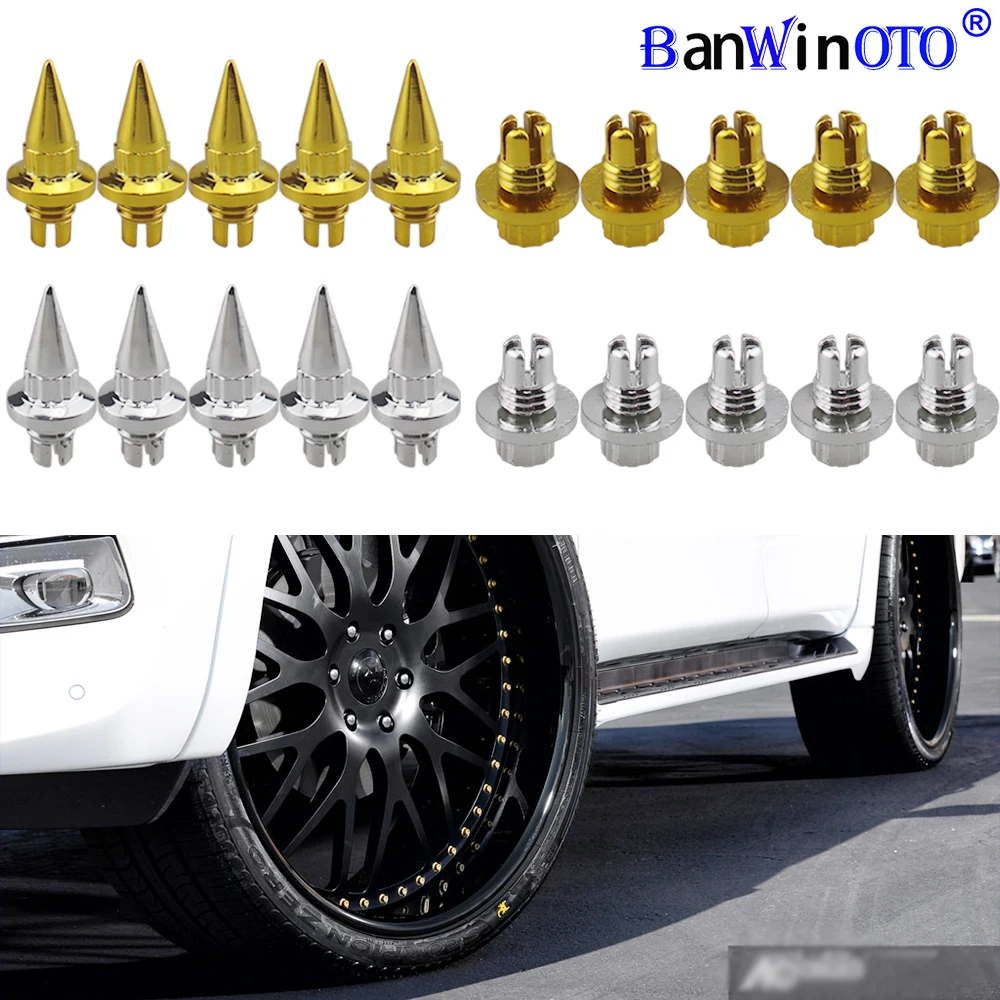 25pcs set Brand New Plastic Spike Car Wheel Rivets For Wheel Rims Cap Lip Screw Bolt Tires Car Styling Tunning LGMD001 JT P