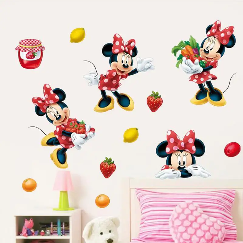 

Lovely and Minnie Mouse Mouse Stickers on the Wall Vinyl Stickers Children's Room Decor Border Tiles For Bathrooms