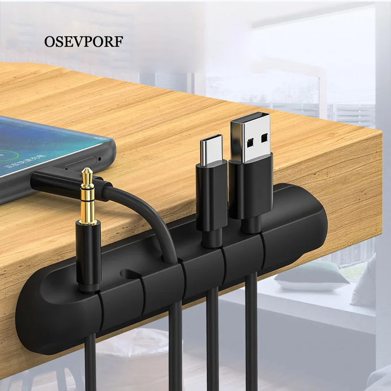 Держатель для usb-кабеля силиконовые Кабельные прихваты гибкий кабель намотки управление зажимы держатель для мыши клавиатуры наушники провод для гарнитуры