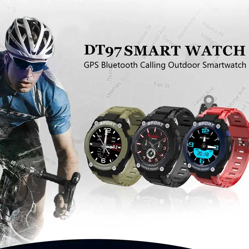 DT97, gps, Смарт-часы для мужчин, Bluetooth, часы для звонков, спортивный фитнес-браслет, трекер, компас, барометр, оповещение, музыкальные умные часы, vs DT98