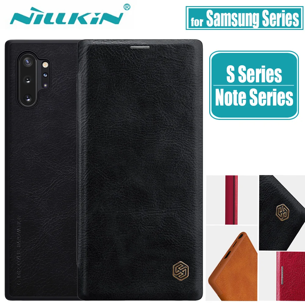 

Nillkin Leather Flip Case for Samsung Galaxy Note 8 9 10 S10 S9 S8 Plus 5G Cover Soft Vintage Case for Note10 Note 10+ 5G Shell