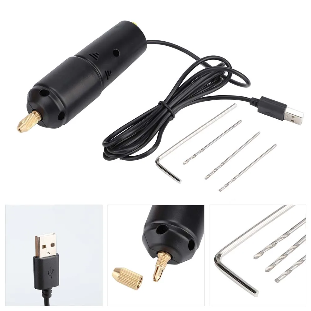 Портативные мини-электрические дрели WALFRONT, портативные микро-USB дрели с 3 шт. битами, 5 в постоянного тока, профессиональная ручная дрель