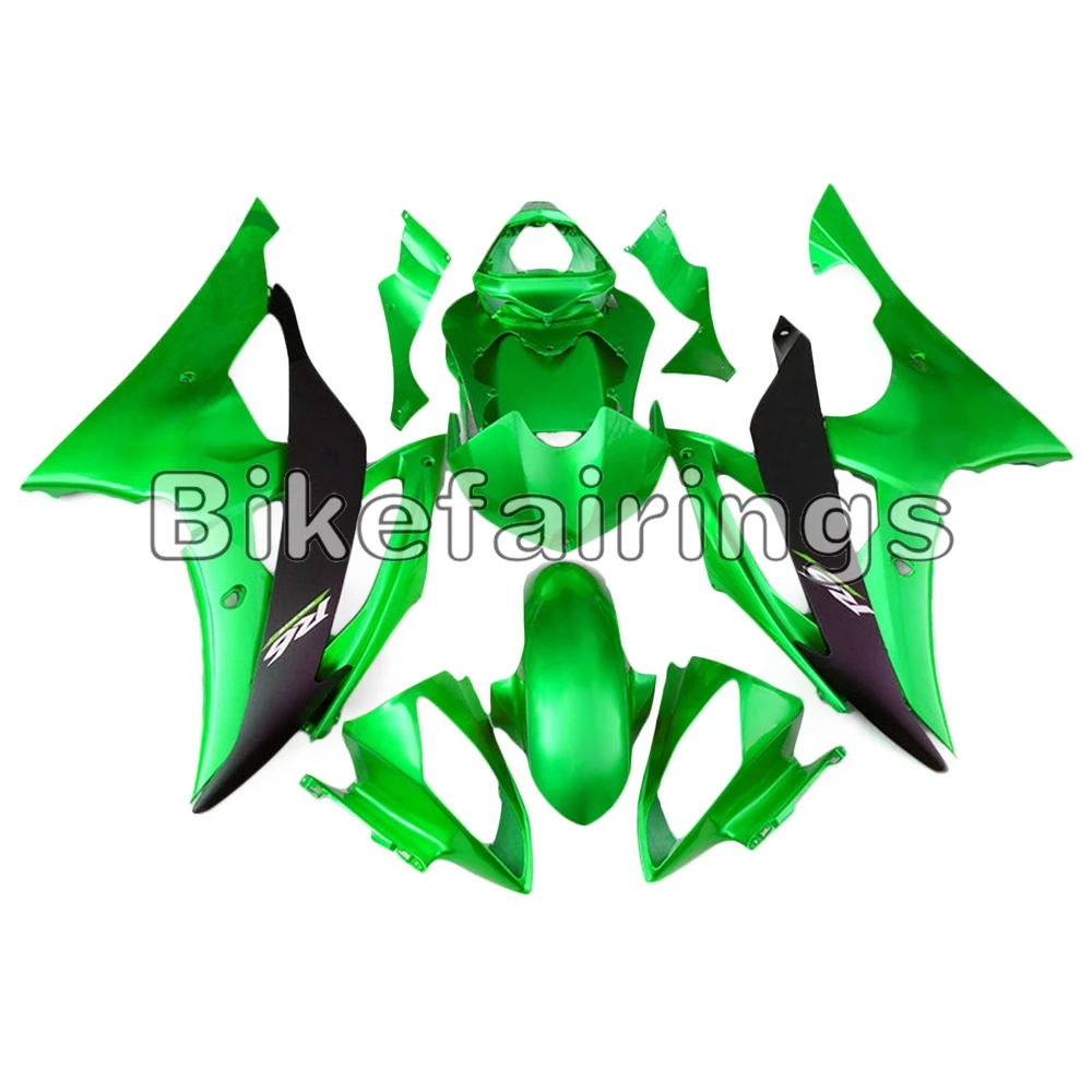 Зеленые и матовые черные верхние велосипедные Обтекатели для Yamaha YZF-600 R6 2008 09 10 11 12