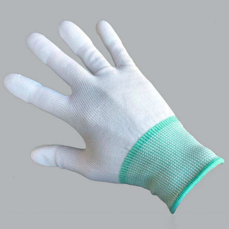 1 Pair Antistatic Gloves Anti Static ESD Electronic Working Gloves Pu Coated Palm Coated Finger Antiskid Finger Protector Glove