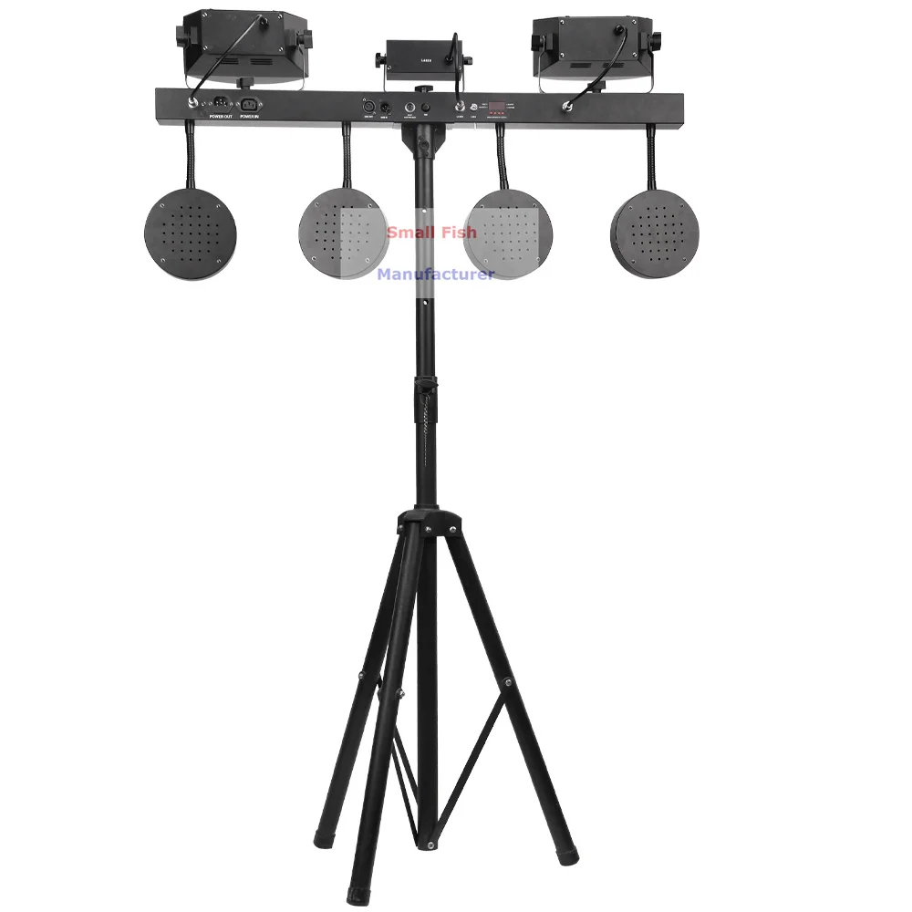 LED Par Kits Derby Strobe Wash Laser 4IN1 LED Stage Lighting Effect 12X1W RGBW Par LED Light With Light Stand For Dj Laser Disco