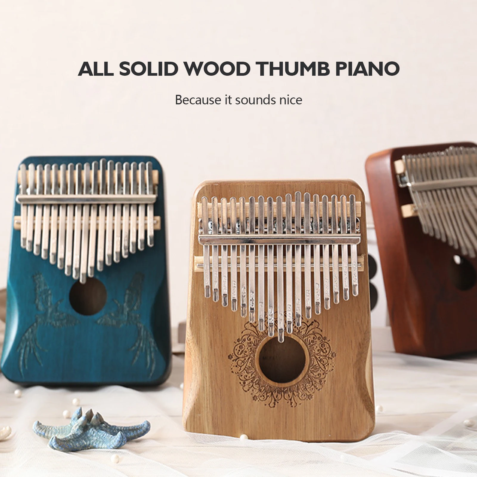 Портативный 17 двухцветного дерева Kalimba игрушечное пианино клавишным деревянное