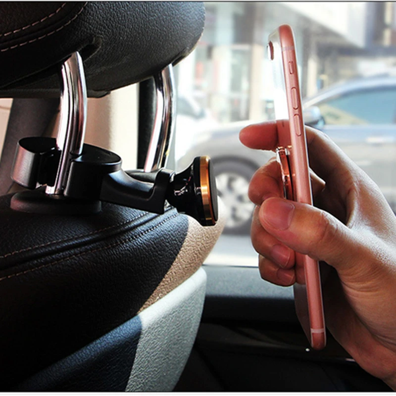 Магнитный автомобильный держатель на заднее сиденье, вращающийся на 360 градусов, автомобильный держатель для телефона, Магнитная подставка, держатель для планшета, телефона, поддержка gps