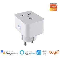 Adaptateur de prise WiFi intelligent, avec télécommande vocale, moniteur d'alimentation, compatible avec Bluetooth, pour Alexa Home et Tuya 