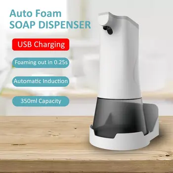 

350ml Auto Foam Liquid Soap Dispenser USB Infrared Sensor Hand Washing Liquid Machine Touchless Bathroom Soap Sanitizer 3.5W