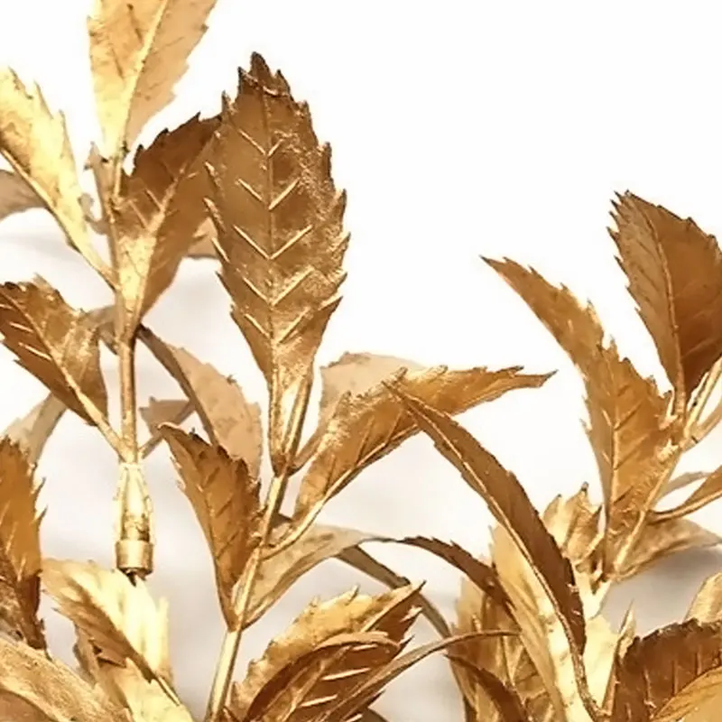 Artificial Plant Gold Silver Leaves Christmas Wedding Decorative Fake Plant Flower Floral DIY Accessories Bedroom Decor