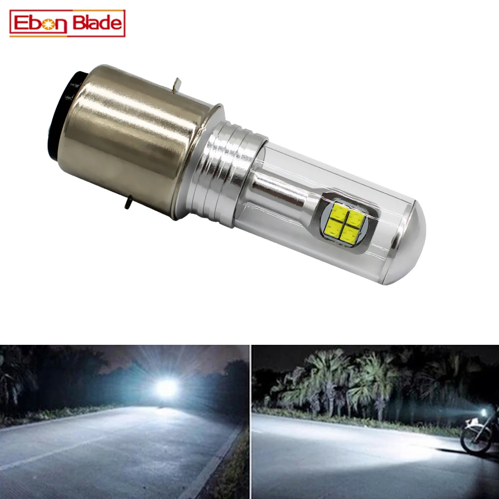 

1/2 Pcs BA20D H6 Motorcycle Moped ATV PIT LED Headlight Bulb Crees Chips 40W 6000K 12V High Low Motorbike Motor Head Lamp Light