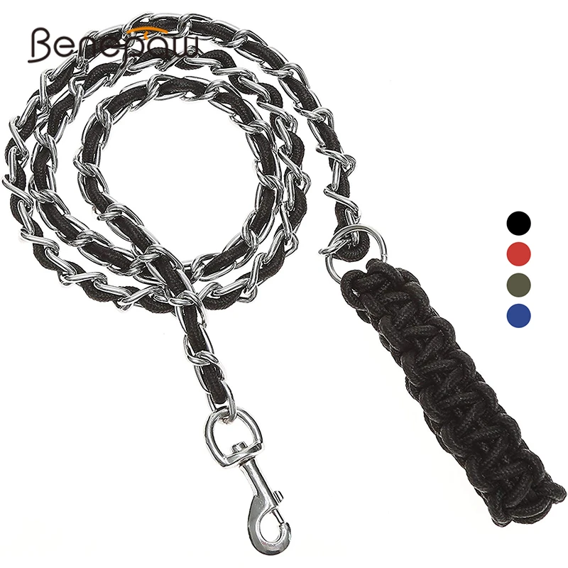 Laisse pour chien avec poignée rembourrée corde anti-traction pour chiens  de taille moyenne