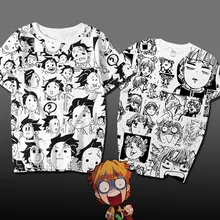 Аниме Demon Slayer: Kimetsu no Yaiba Agatsuma Косплей Футболка Kamado Tanjirou expression animation футболка хлопок мужские футболки топы