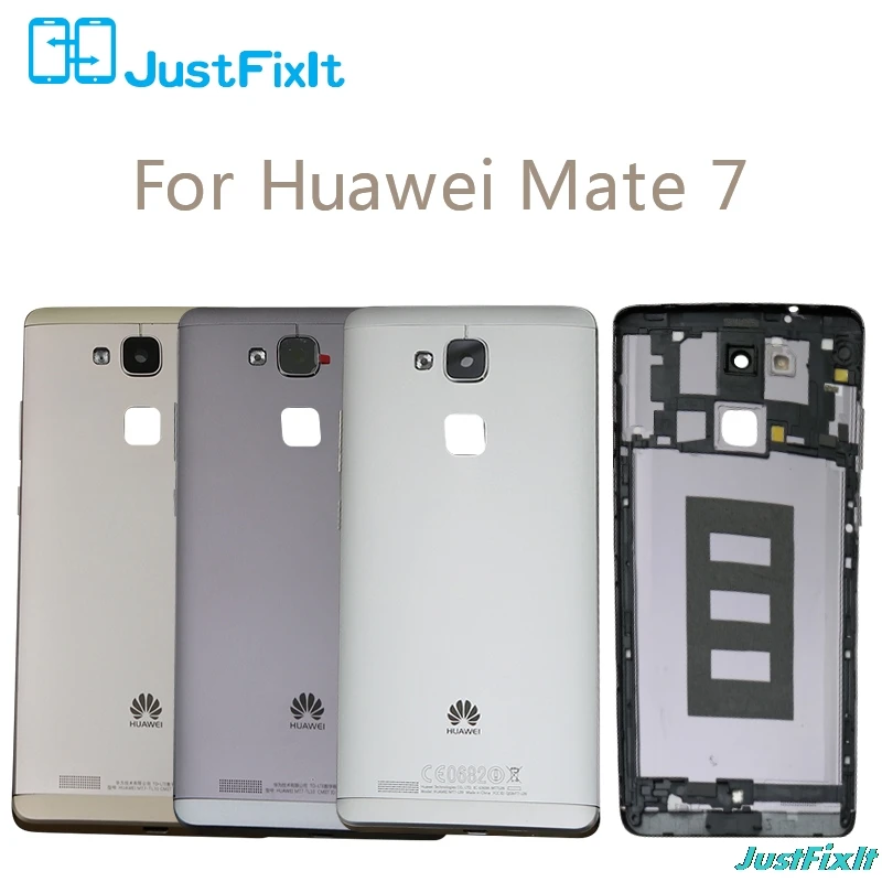 Чехол для HUAWEI mate 7, Сменный Чехол на заднюю дверь с боковыми кнопками/стекло для объектива, металлический задний корпус, запасная крышка