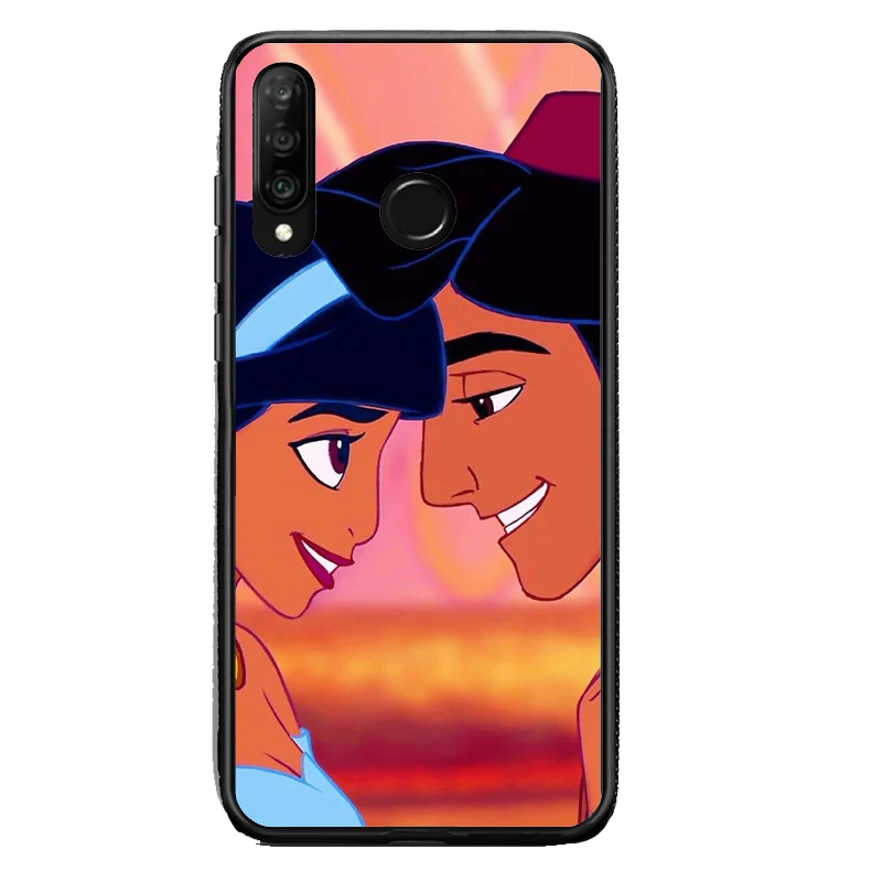 Черный мягкий силиконовый чехол для телефона из ТПУ Disny Aladdin Jasmine Huawei P20L P20LITE P30 |