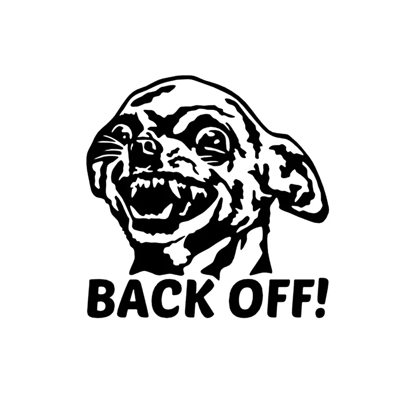 

Funny Dog Chihuahua Back Off Car Sticker Automobiles Motorcycles Exterior Accessories Vinyl Decals for Honda Lada Bmw Audi Jeep