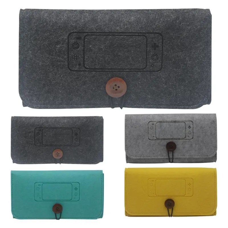 buy Durable Storage Bag Fit Delicate Texture Mini Portable Felt Hard Shell Handbag Storage Bag Fit for Nintend Switch Lite