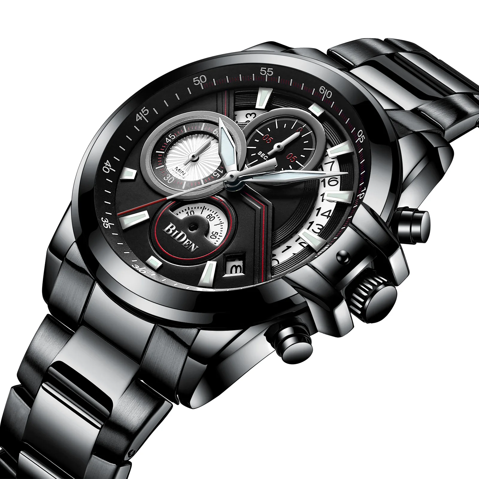 

Biden Quartz Watch Business Sports Trend of Fashion Fine Steel Belt MEN'S Multi-functional Watch