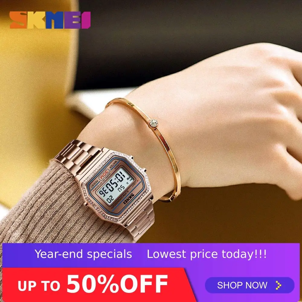 

SKMEI Digital Wristwatch Fashion Women Lady Watch Digital Watches Waterproof 30M Week Display Case Alloy Relogio Feminino 1474